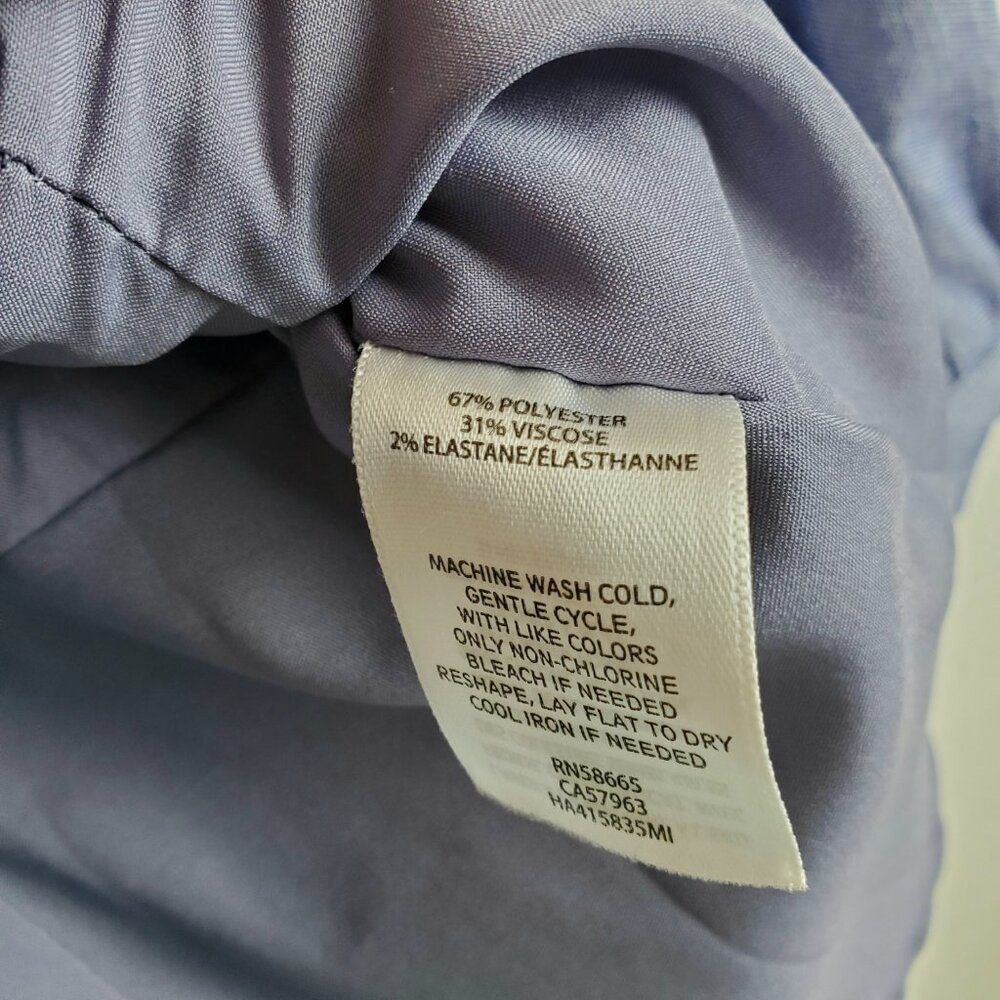 Halogen Blue Chambray Puff Sleeve Wrap Shirt Jacket - Picture 4 of 5